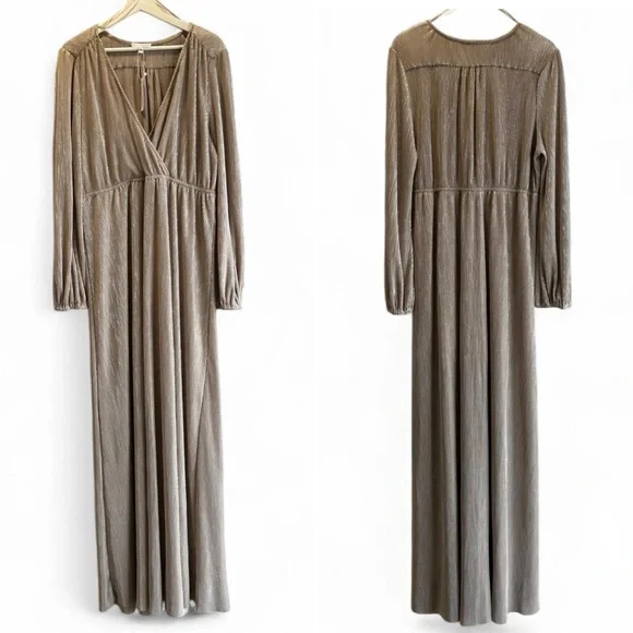 NWT Baltic Born Venus Pleated Maxi Dress Gold Size XXXL - Picture 2 of 8